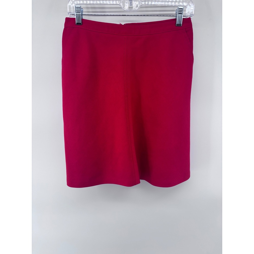 LOFT Petites Red Pencil Skirt Career Business Knee Length Elegant size 4p